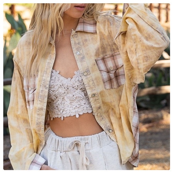 POL Western Washout Grunge Plaid Top - Picture 6 of 12